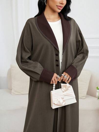 Al Najma Cárdigan abaya de manga larga elegante y casual para mujeres de Oriente Medio, otoño/invierno