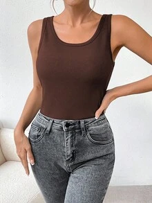 Xyvia Chaleco de unicolor casual con forro térmico, otoño/invierno