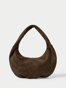 SHECARRY Women's Solid Color Studded Fashionable Shoulder Bag Espresso Brown - Coffee Brown - View 6
