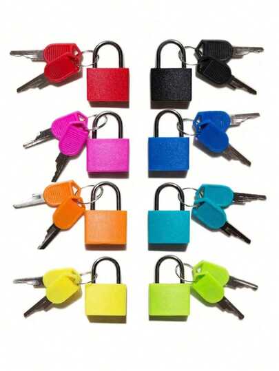 Juego de 3/10 candados compactos y coloridos de plástico con llaves. Candado pequeño con llave para equipaje, diseño cuadrado multicolor de moda, para mochila, candado de casillero del gimnasio, candado de maleta, juego de emparejamiento en el aula y talla grande, ideal para casilleros, almacenamiento pequeño y proyectos DIY durante todo el año.