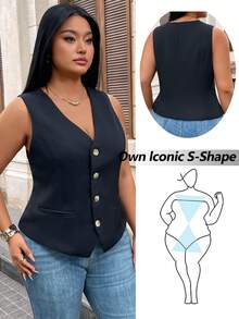 Hourglow Ropa de mujer de talla grande para verano, otoño y principios de otoño - Nuevas prendas de vestir de moda casual, elegantes, para ir y volver del trabajo, de vuelta al colegio, estilo antiguo, atuendos de profesora, ropa de negocios para mujeres, ropa para el 4 de julio, vestidos casuales de mujer, traje de chaleco blanco, negro