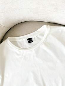 SWAVVY Men Slogan & Cartoon Graphic Tee & Drawstring Waist Shorts Summer Outfit, Couple Things