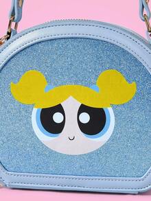 THE POWERPUFF GIRLS X SHEIN Printed Round Bag For Girls - Blue - View 3