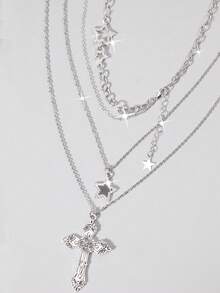 ROMWE Goth Women Necklace Sets - Silver - View 3