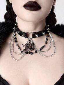 ROMWE Goth Women Pendant Necklaces - Black - View 4