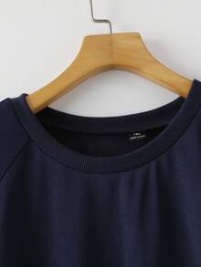 GlowEve CURVE 加大码女式纯色拼布条纹圆领长袖不对称系带时尚休闲家居服衬衫