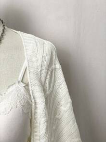 EgrlEra Jeanoir 纯色长袖简约短款开衫，休闲日常穿着，长袖上衣 - 杏色 - 查看 3