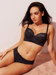 LUVLETTE 女士胸罩和无钢圈文胸 - 黑色 - 查看 9