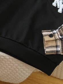 Conjunto de 2 peças/conjunto para meninos, novo design, duas peças, blusa de manga comprida com gola alta e calças largas, tecido confortável, adequado para uso diário, escola, férias, brincadeiras ao ar livre