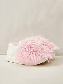 Cuccoo Hui Zi Fashion Simple Style Women's Indoor Slippers, Korean Version Thick Sole Lightweight Non-Slip Warm Plush Home Slippers - Pink - View 5