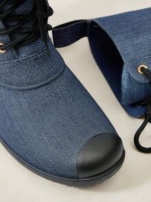 OUTDOORSY 时尚中筒系带平底雨靴，适合圣诞节和新年假期氛围秋冬季