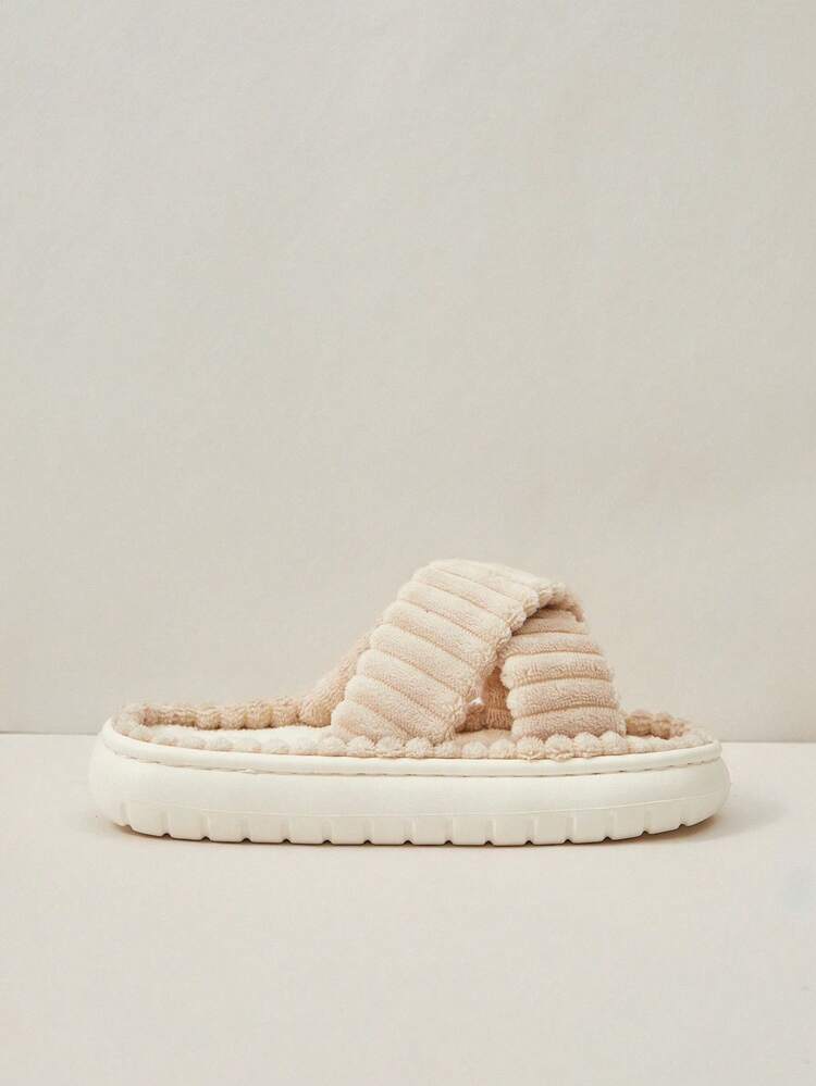Zapatillas planas, elegantes y cómodas de felpa blanca para el hogar para vacaciones de verano, rebajas de verano, vuelta al colegio, para estudiantes universitarios, zapatos de Navidad, Año Nuevo y otoño