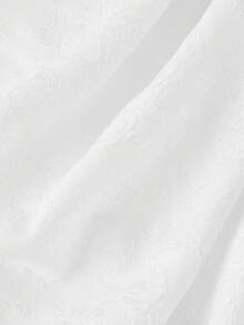 SHEIN MOD Váy nhung trắng viền bất đối xứng cỡ lớn, thắt eo, cạp chun jacquard, phong cách cung điện cổ điển, phù hợp cho mùa tốt nghiệp và mùa hè - trắng - Xem 3