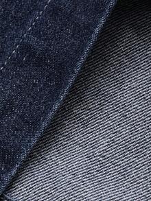 Vivie Lora 女式复古刺绣撞色牛仔衬衫 - 藍色 - 查看 7