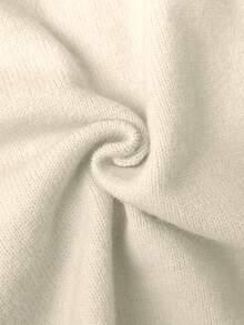 SHEIN Unity 1 件女士休闲纯色露肩长袖毛衣 - 杏色 - 查看 7