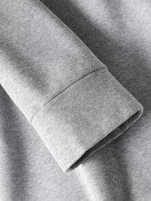 CosyJoli Plus Size Casual Round Neck Ruffle Patchwork Split Loose Sweatshirt Dress