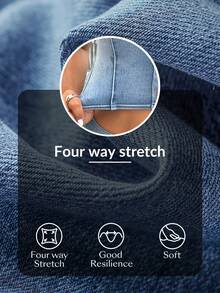 SHEIN Unity Atasan Bustier Denim Wanita Model Crop Fit dengan Desain Kancing Y2K yang Modis - Biru - View 8