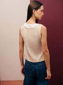 Nöista 双层效果背心，袖口较宽。 - 杏色 - 查看 5