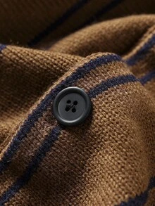 Manfinity Homme Men's Autumn/Winter Long Sleeve Cable Pattern Zip-Up Casual Knit Cardigan Fur, For Fall/Winter