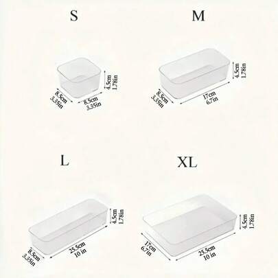 Drawer Organizer Tray Set Clear Plastic Storage For Makeup Skincare Cosmetic Office Supplies Desk Accessories Bathroom Vanity Kitchen Utensils 6pcs 7pcs 8pcs Multi Size Stackable Divider Box For Drawer Organization Home Storage Solution
