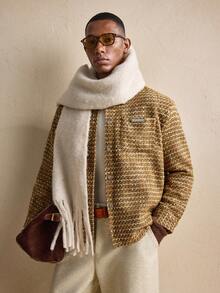 AKNOTIC Palton bărbătesc la modă, cu mânecă lungă, pentru navetiști, toamnă/iarnă, pentru Crăciun - Galben - Vizualizare 6