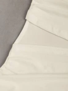 Sweetra 女式性感修身露肩迷你连衣裙，配金属扣 - 杏色 - 查看 5