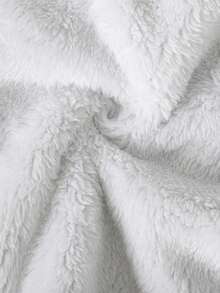 SHEIN Infant Boys' Simple Gray Fleece Hooded Sweatshirt Jacket, Autumn/Winter