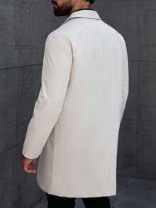 Manfinity CasualCool Men's Casual Outdoor Fashion Versatile Commuter Trench Coat, Cream, Old Money , Fall