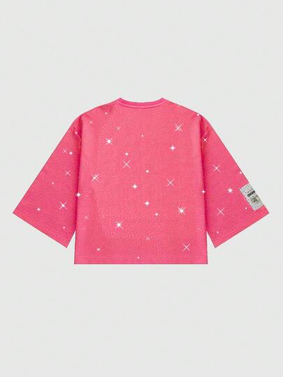 Street Life Camiseta de hombre con bordado de strass, manga 3/4, otoño