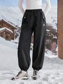In My Nature Women's Casual Versatile Outdoor Sweatpants, Autumn/Winter - Black - View 5