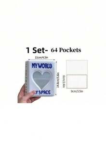 SHEIN Álbum de fotos vintage con forma de corazón mini, libro de almacenamiento de tarjetas postales, regalo de fan de ídolo de K-pop