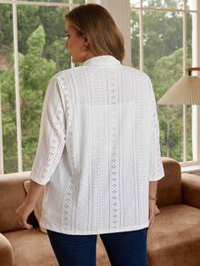 EMERY ROSE Plus Size Plain Long Sleeve Cardigan, Casual Daily Wear,Vacation Outfits Woman,Boho For Women