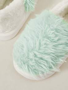 Cuccoo Chinelos Domésticos Simples de Moda Feminina Hui Zi, Estilo Coreano com Sola Grossa, Leves, Antiderrapantes e Quentes para Uso Interno, Inverno - Azul bebê - Visão 3