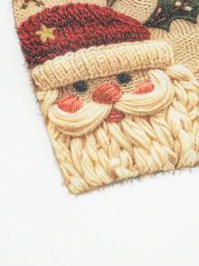 EMERY ROSE Women's Christmas Knitted Sweater With 3D Santa Print - Plus Size Holiday Santa Top For Everyday Wear