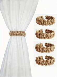 SHEIN 1/2/4 peças Cortina Tiebck, Corda de Cortina Trançada Clipe de Cortina Retenção de Cortina para Quarto Sala de Estar Decoração de Casa