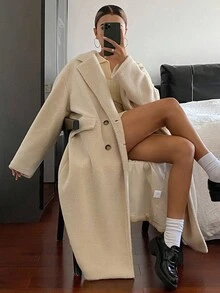 DAZY Women's Loose Fit Casual/Business Fleece Jacket, Fashionable For Office Wear, Autumn/Winter