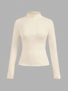 SHEIN EZwear 3 件套休闲纯色百搭分层高领长袖 T 恤，适合秋冬季 - 彩色 - 查看 5