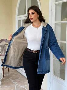 Flexra Plus Size Women Casual Long Padded Jacket, Winter Women's Winter Jacket - Medium Wash - View 7