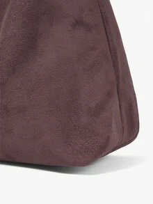 MUSERA Faux Suede Slouchy Shoulder Bag - Coffee - View 5