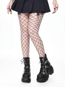 ROMWE Grunge Punk Giày bốt cổ ngắn mũi tròn màu đen thời trang phong cách Goth Punk đinh tán tối màu khóa kép đầu lâu đinh tán dây xích quai chéo cho nữ - màu đen - Xem 2