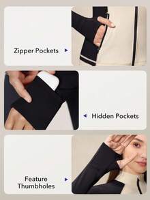 OutZeal 女士健身服运动夹克普拉提套装撞色紧身运动上衣 - 彩色 - 查看 4