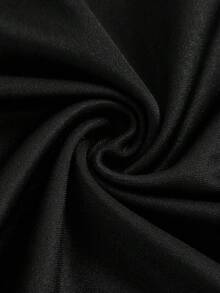 SHEIN Girlism Teen Girls High Waisted Side Drawstring Waist With Pleated Hem And Mermaid Hemline Long Black Skirt