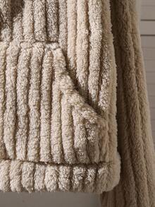 SHEIN Explorewe Chaqueta con capucha reversible de forro polar para adolescentes, cálida para actividades al aire libre, cómoda y acogedora para otoño/invierno - Caqui - Ver 6