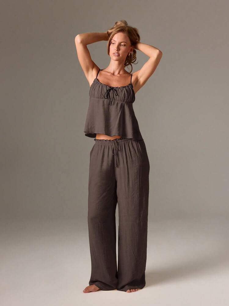 Cami Top And Wide Leg Pants Set
