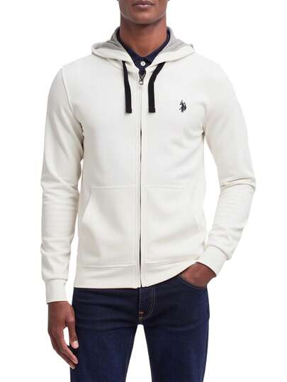 US Polo Assn Men's Zip-up Sweatshirt White