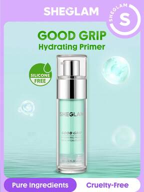 SHEGLAM برايمر مرطب من Good Grip، برايمر مرطب للتحكم في الزيوت، جل، برايمر للوجه خالي من الزيوت والسيليكون، برايمر للوجه للجمعة السوداء وعيد الميلاد والشتاء والصيف علامة تجارية جمال مكياج مستحضرات تجميل للنساء الفتيات مثالي لفصل الخريف الشتاء مثالي ل- Y2K أزياء أنيقة هدية حفلة جاهز أفضل لون