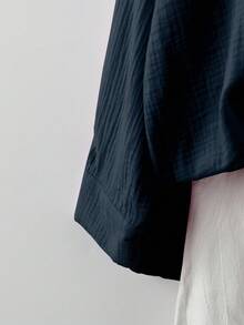 Linhara Camisa de manga larga de unicolor informal de talla grande