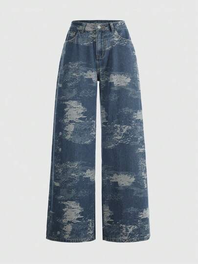 Grunge Punk Vintage Distressed Asymmetrical Texture Scratch Y2K Millennium Women Jeans