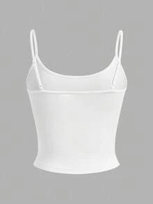 SHEIN EZwear 4 件套女士紧身短款休闲背心，颜色有黑色、酒红色、灰色和白色 - 彩色 - 查看 11