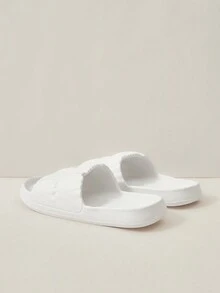 Cuccoo Woman Shoes Single Band Summer Solid White Fashionable Indoor EVA Slippers For Summer Vacation Shoes Summer Back To School Shoes College Student Shoes Christmas Fall New Year Holiday - White - View 4